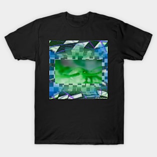 Centipede “Vaporwave” (Grainy Bright Green & Blue) T-Shirt